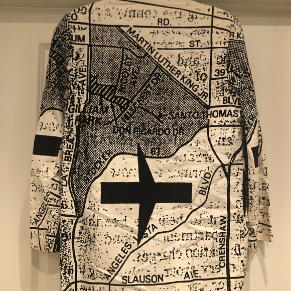 STEPHEN SPROUSE VINTAGE BLAZER PREOWNED POP ART “LA STREET MAP” WHT/BLK . RARE! - Picture 9 of 11